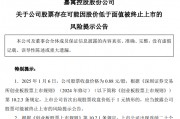 *ST嘉寓提示存在“面值退”風險，收盤價首次低于1元/股